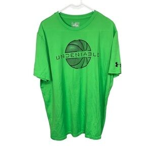 Under Armour Green Basketball Graphic HeatGear Tee Large
